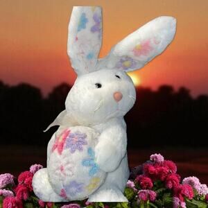 Animal Adventure Plush Bunny Rabbit Easter Egg Stuffed Animal Nursery Gift 18"